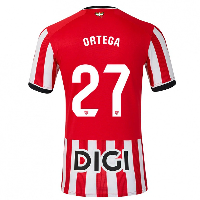 Danxen Kvinnor Sara Ortega #27 Röd Svart Vit Hemmatröja Matchtröjor 2026/27 Tröjor T-Tröja