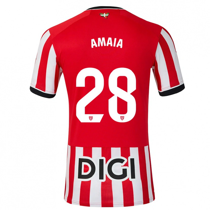 Danxen Kvinnor Amaia Martinez De La Peña #28 Röd Svart Vit Hemmatröja Matchtröjor 2026/27 Tröjor T-Tröja