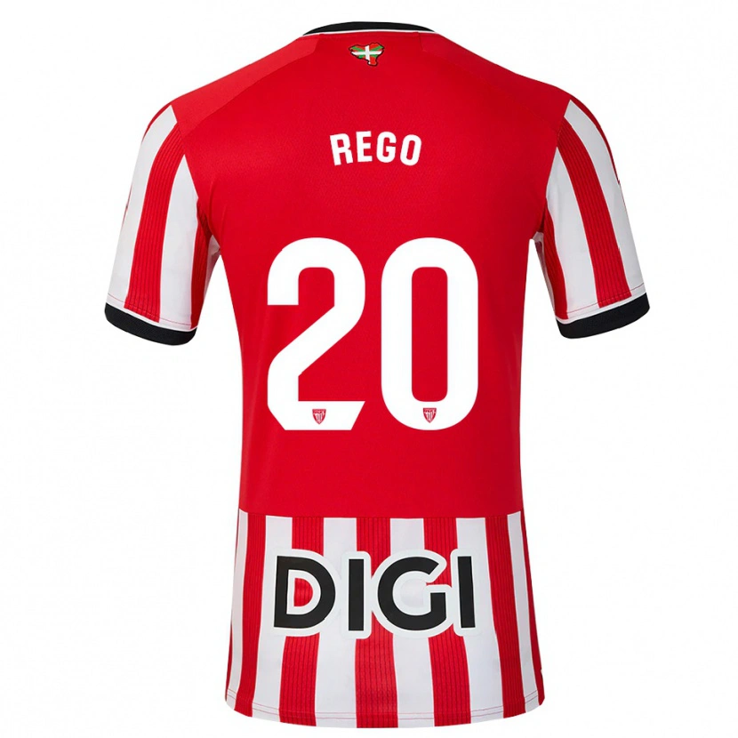Danxen Kvinnor Alejandro Rego #20 Röd Svart Vit Hemmatröja Matchtröjor 2026/27 Tröjor T-Tröja