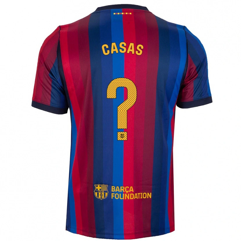 Danxen Kvinnor Arnau Casas #0 Kunglig Blå Röd Gul Hemmatröja Matchtröjor 2026/27 Tröjor T-Tröja