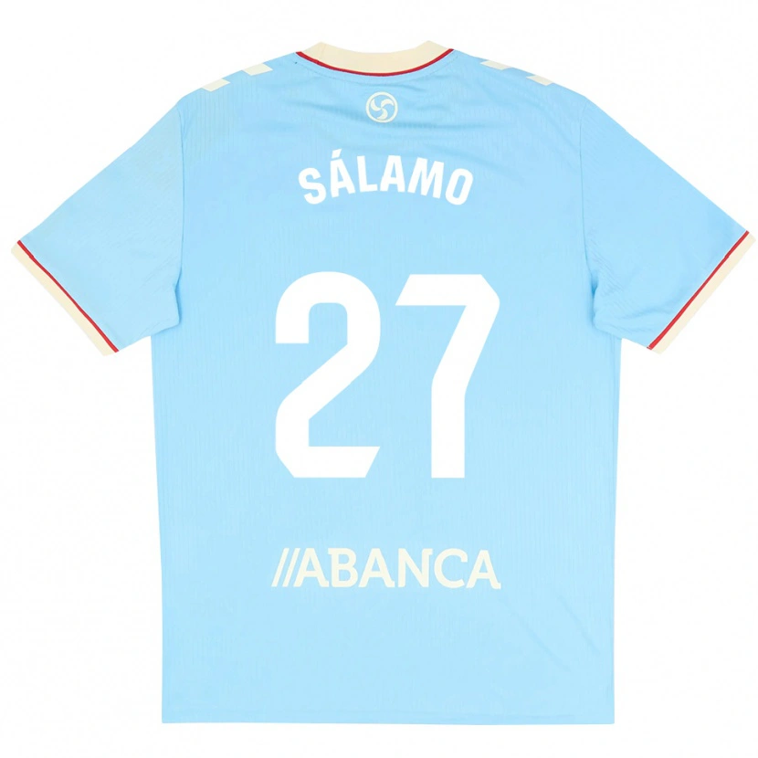 Danxen Kvinnor Jorge Sálamo #27 Himmelblå Vit Röd Hemmatröja Matchtröjor 2026/27 Tröjor T-Tröja