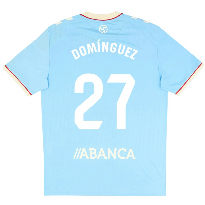 Danxen Kvinnor Emma Domínguez #27 Himmelblå Vit Röd Hemmatröja Matchtröjor 2026/27 Tröjor T-Tröja