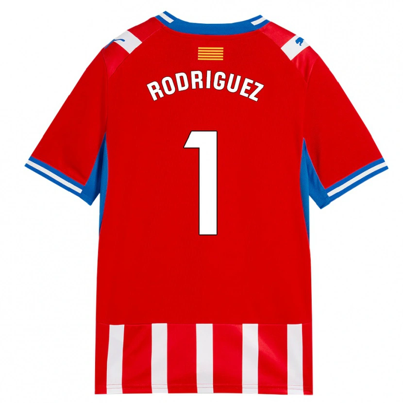 Danxen Kvinnor Maria Rodríguez #1 Röd Vit Himmelsblå Hemmatröja Matchtröjor 2026/27 Tröjor T-Tröja