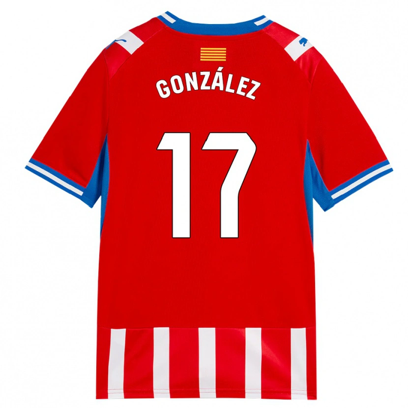 Danxen Kvinnor Javi González #17 Röd Vit Himmelsblå Hemmatröja Matchtröjor 2026/27 Tröjor T-Tröja