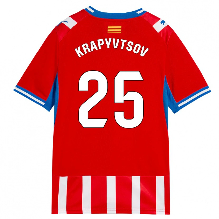 Danxen Kvinnor Vladyslav Krapyvtsov #25 Röd Vit Himmelsblå Hemmatröja Matchtröjor 2026/27 Tröjor T-Tröja