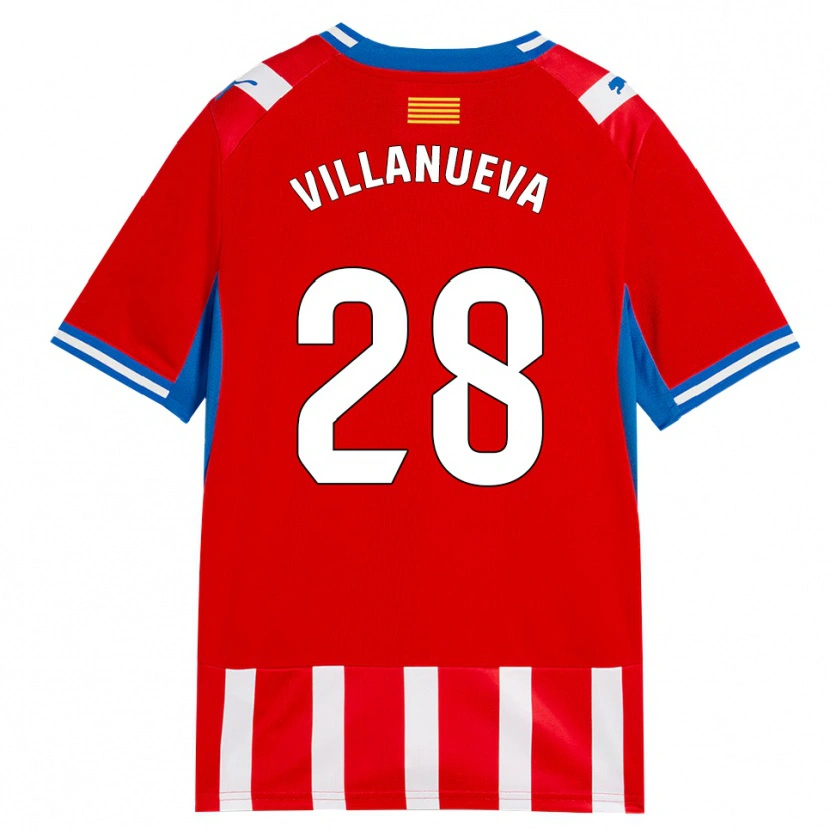 Danxen Kvinnor Pablo Villanueva #28 Röd Vit Himmelsblå Hemmatröja Matchtröjor 2026/27 Tröjor T-Tröja