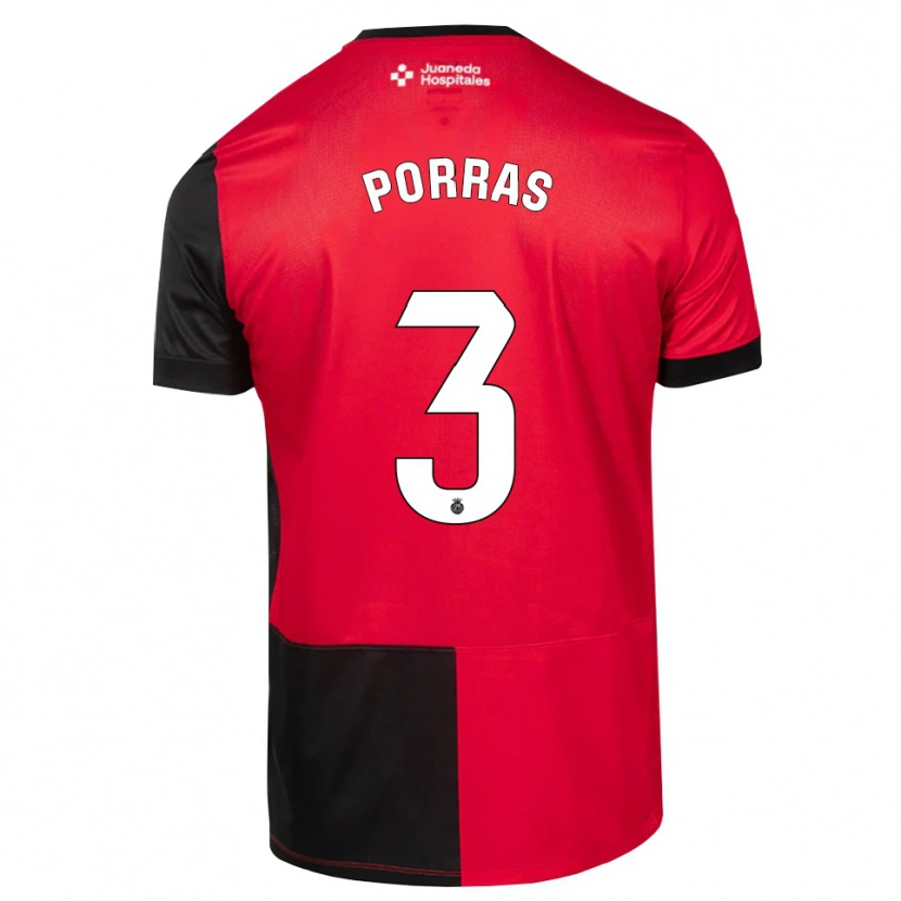 Danxen Kvinnor Jordi Porras #3 Svart Röd Vit Hemmatröja Matchtröjor 2026/27 Tröjor T-Tröja
