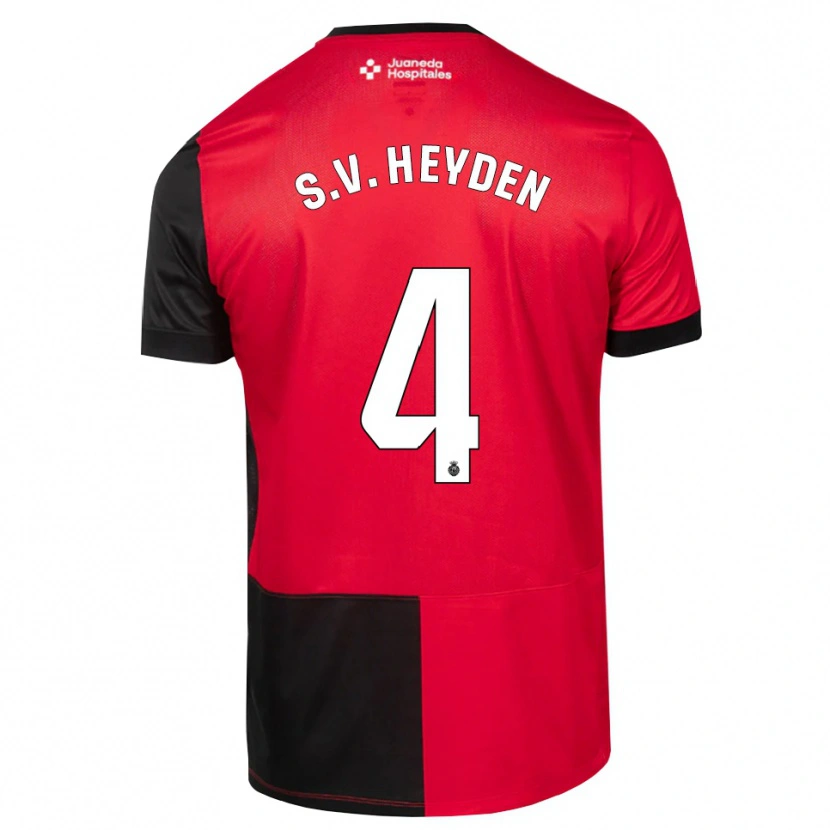 Danxen Kvinnor Siebe Van Der Heyden #4 Svart Röd Vit Hemmatröja Matchtröjor 2026/27 Tröjor T-Tröja