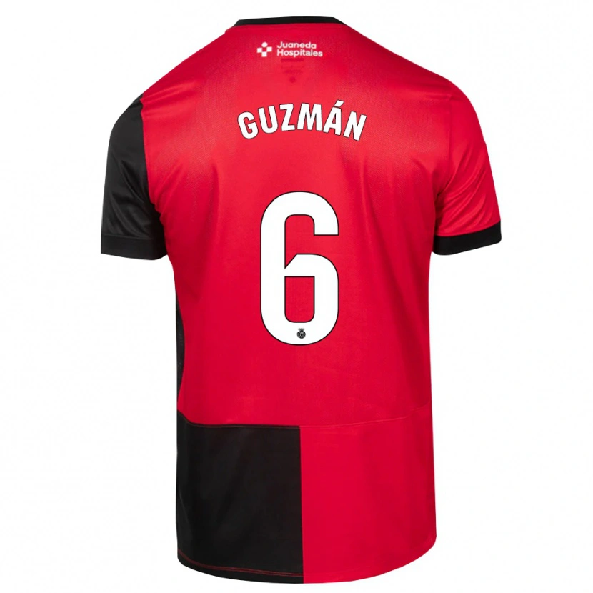Danxen Kvinnor Samuel Guzmán #6 Svart Röd Vit Hemmatröja Matchtröjor 2026/27 Tröjor T-Tröja