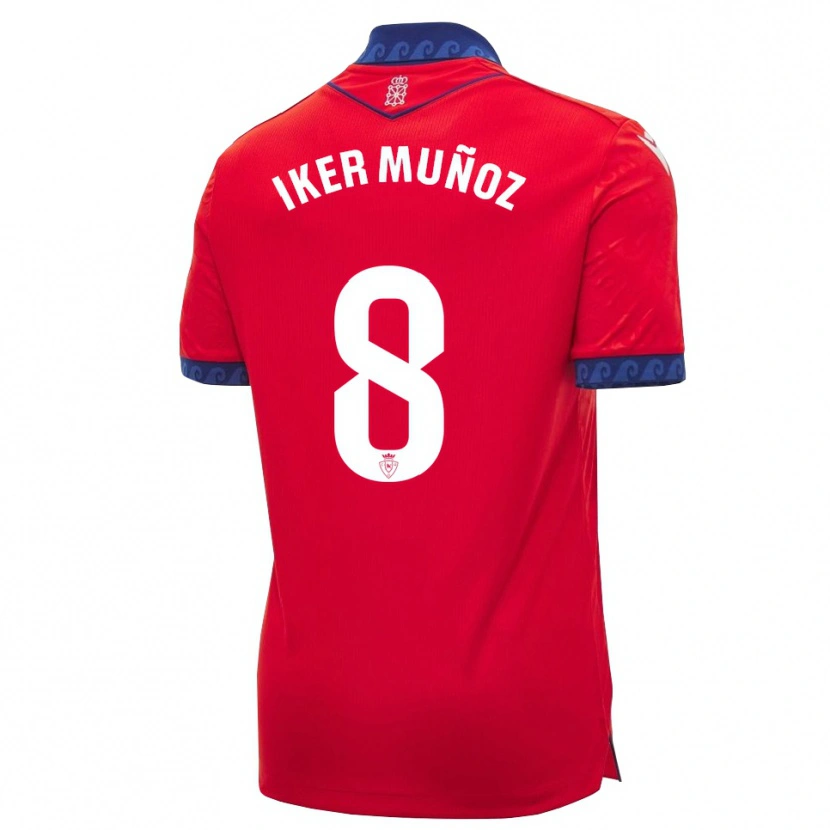Danxen Kvinnor Iker Muñoz #8 Röd Marinblå Vit Hemmatröja Matchtröjor 2026/27 Tröjor T-Tröja