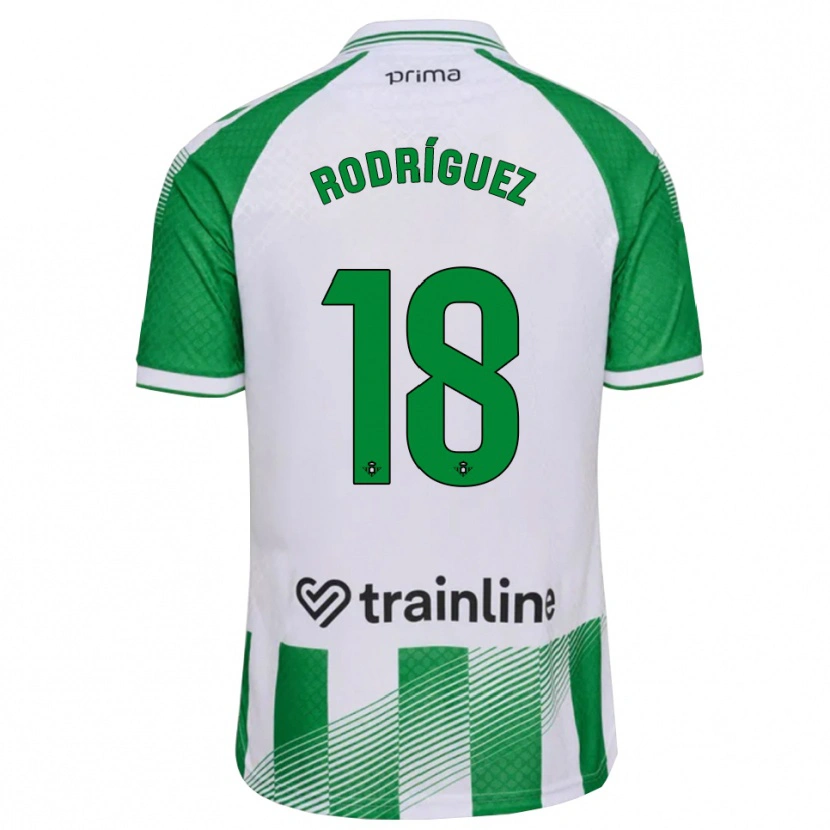 Danxen Kvinnor Juan Rodríguez #18 Ljusgrön Svart Vit Hemmatröja Matchtröjor 2026/27 Tröjor T-Tröja