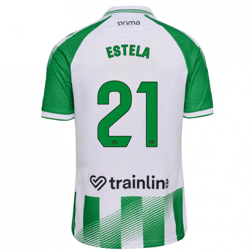 Danxen Kvinnor Estela Fernández #21 Ljusgrön Svart Vit Hemmatröja Matchtröjor 2026/27 Tröjor T-Tröja