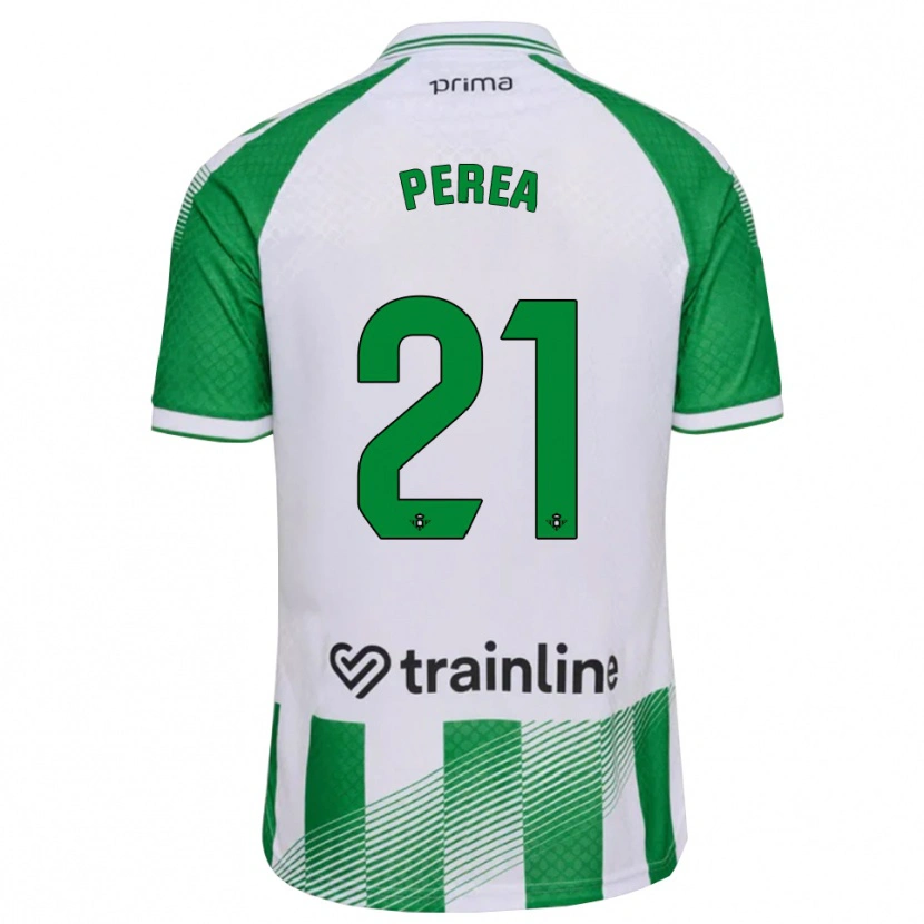 Danxen Kvinnor Paula Perea #21 Ljusgrön Svart Vit Hemmatröja Matchtröjor 2026/27 Tröjor T-Tröja