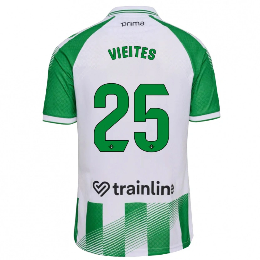 Danxen Kvinnor Fran Vieites #25 Ljusgrön Svart Vit Hemmatröja Matchtröjor 2026/27 Tröjor T-Tröja
