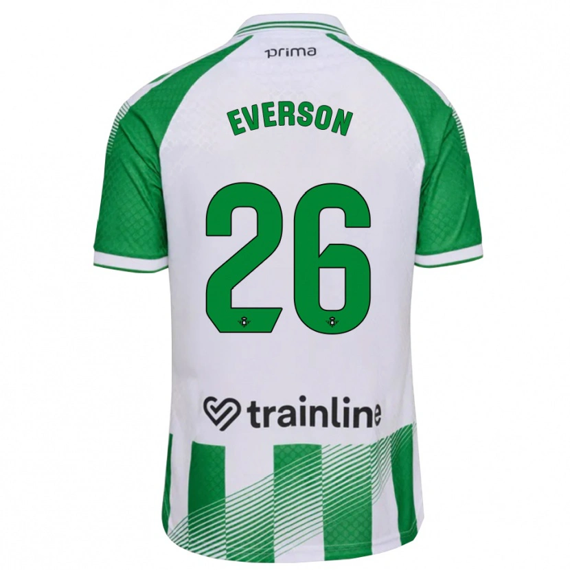 Danxen Kvinnor Everson Luis Santana Dos Santos #26 Ljusgrön Svart Vit Hemmatröja Matchtröjor 2026/27 Tröjor T-Tröja