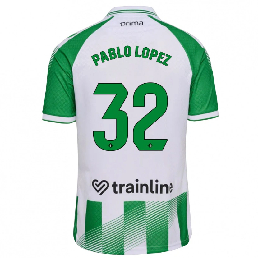 Danxen Kvinnor Pablo López #32 Ljusgrön Svart Vit Hemmatröja Matchtröjor 2026/27 Tröjor T-Tröja