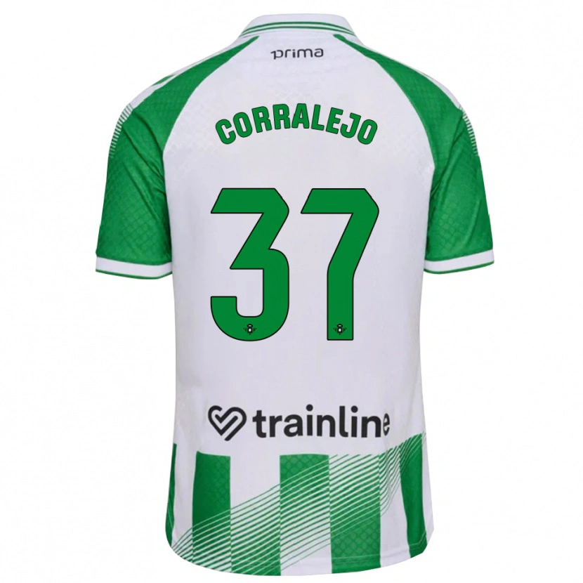 Danxen Kvinnor Iván Corralejo #37 Ljusgrön Svart Vit Hemmatröja Matchtröjor 2026/27 Tröjor T-Tröja