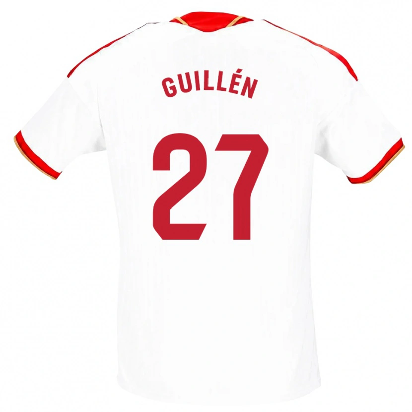 Danxen Kvinnor Nico Guillén #27 Vit Röd Hemmatröja Matchtröjor 2026/27 Tröjor T-Tröja
