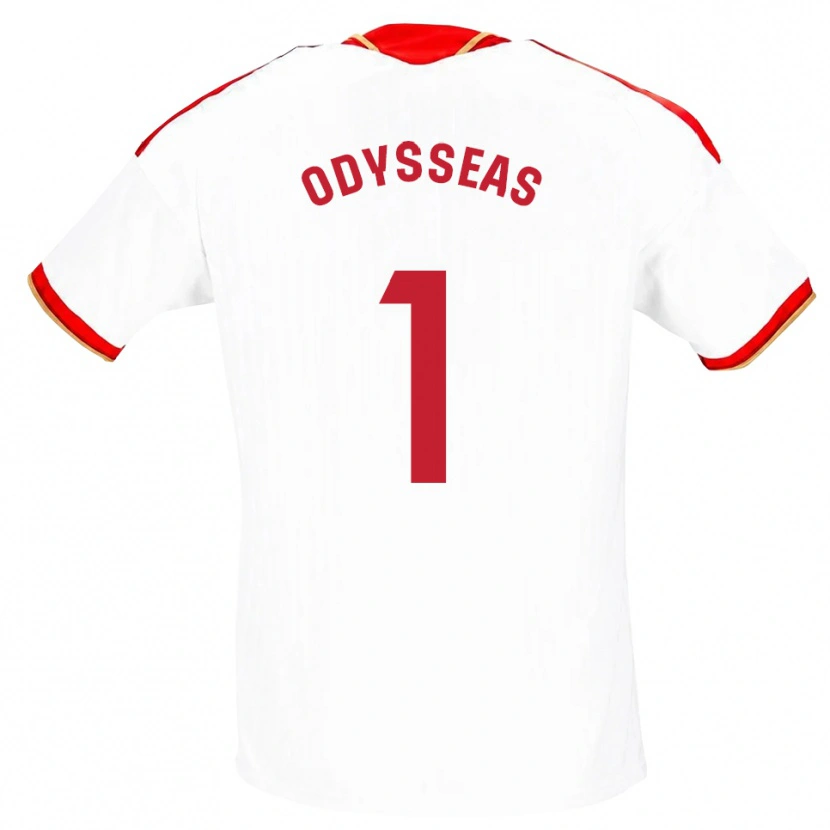 Danxen Kvinnor Odysseas Vlachodimos #1 Vit Röd Hemmatröja Matchtröjor 2026/27 Tröjor T-Tröja