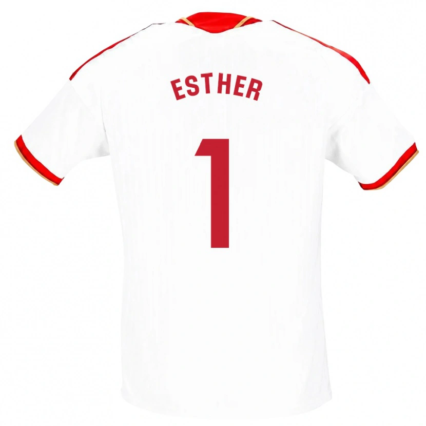 Danxen Kvinnor Esther Sullastres Ayuso #1 Vit Röd Hemmatröja Matchtröjor 2026/27 Tröjor T-Tröja