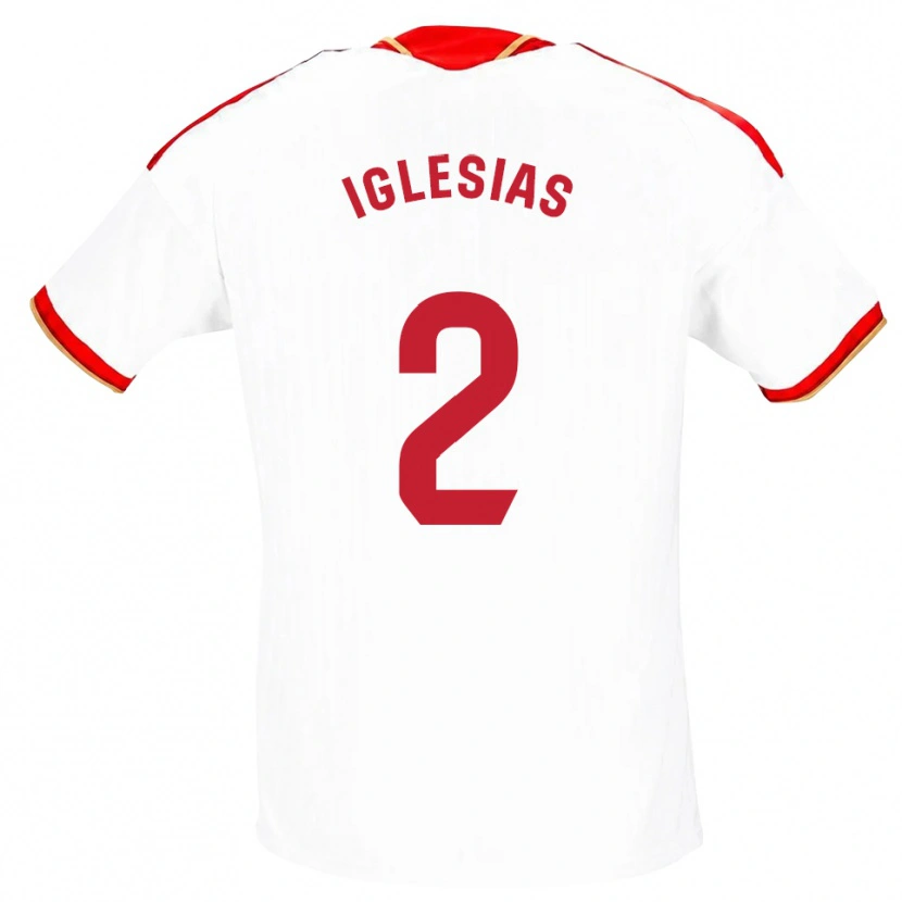 Danxen Kvinnor Juan Iglesias #2 Vit Röd Hemmatröja Matchtröjor 2026/27 Tröjor T-Tröja