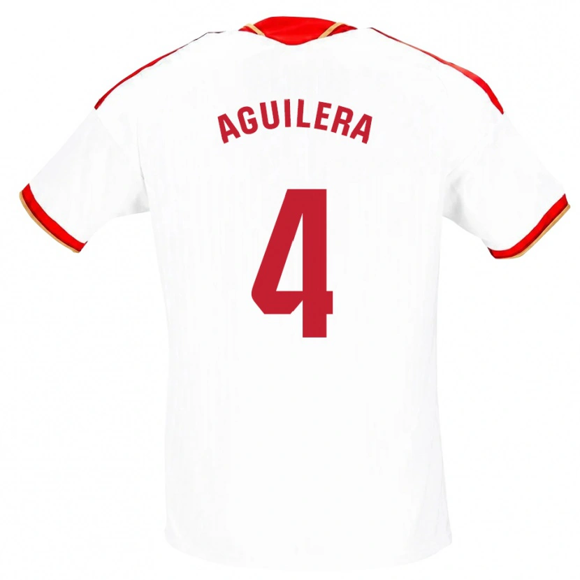 Danxen Kvinnor Juanan Aguilera #4 Vit Röd Hemmatröja Matchtröjor 2026/27 Tröjor T-Tröja