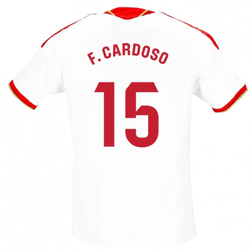 Danxen Kvinnor Fábio Cardoso #15 Vit Röd Hemmatröja Matchtröjor 2026/27 Tröjor T-Tröja