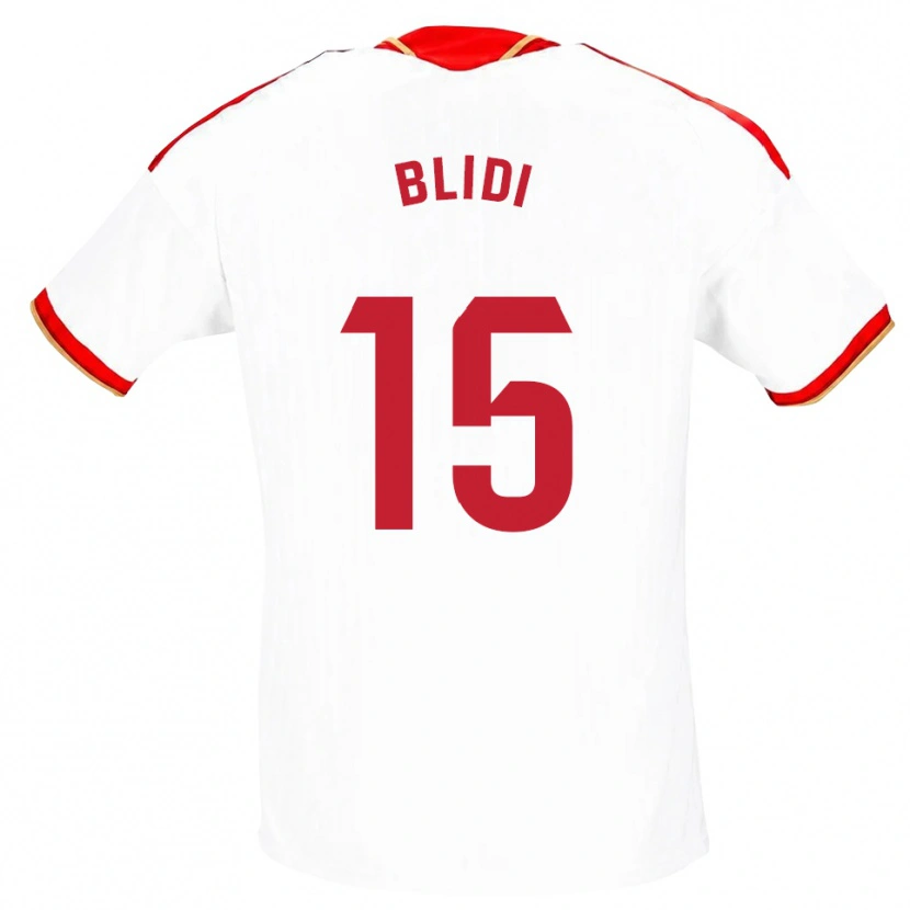 Danxen Kvinnor Naim Blidi #15 Vit Röd Hemmatröja Matchtröjor 2026/27 Tröjor T-Tröja