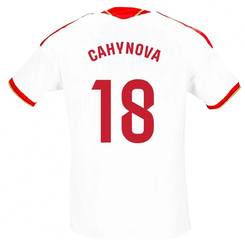 Danxen Kvinnor Klara Cahynova #18 Vit Röd Hemmatröja Matchtröjor 2026/27 Tröjor T-Tröja