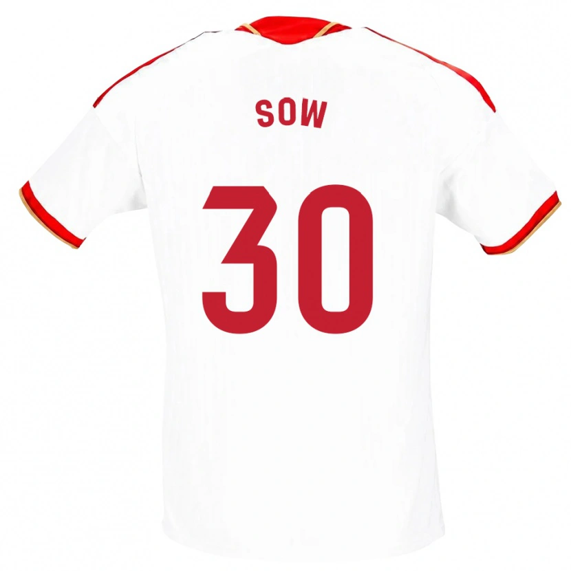 Danxen Kvinnor Ibrahima Sow #30 Vit Röd Hemmatröja Matchtröjor 2026/27 Tröjor T-Tröja