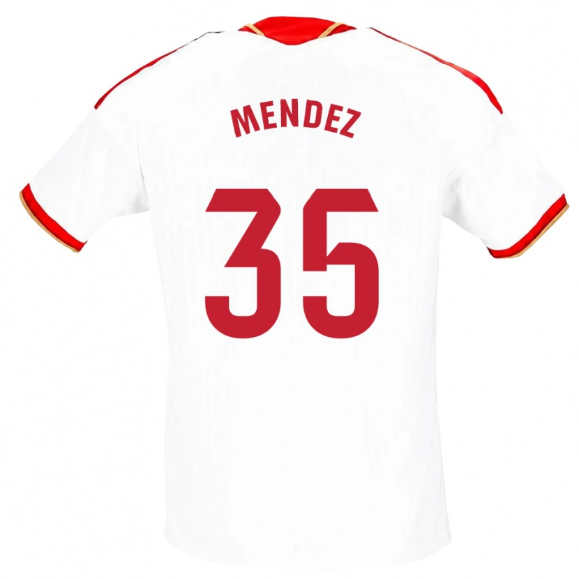 Danxen Kvinnor Tomás Méndez #35 Vit Röd Hemmatröja Matchtröjor 2026/27 Tröjor T-Tröja