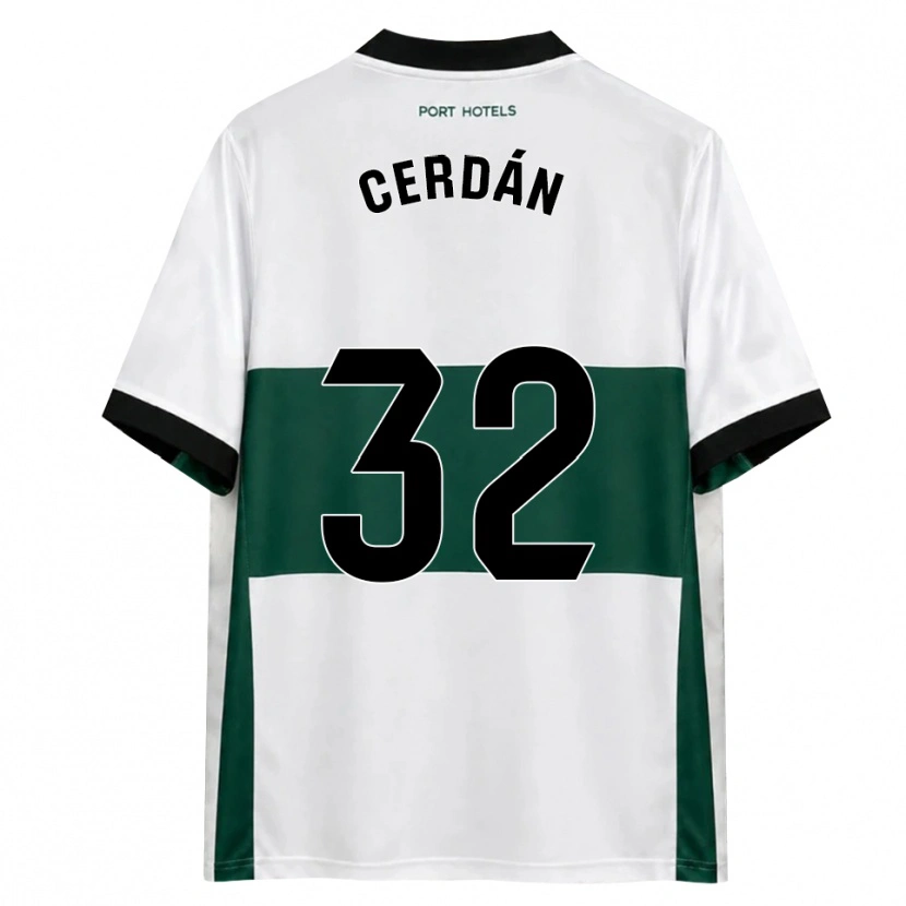 Danxen Kvinnor Pablo Cerdán #32 Grön Vit Röd Hemmatröja Matchtröjor 2026/27 Tröjor T-Tröja