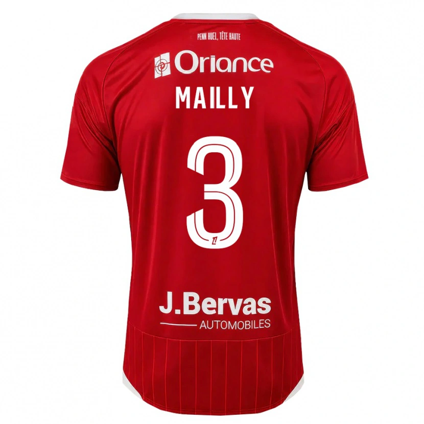Danxen Kvinnor Evan Mailly #3 Vit Röd Hemmatröja Matchtröjor 2026/27 Tröjor T-Tröja