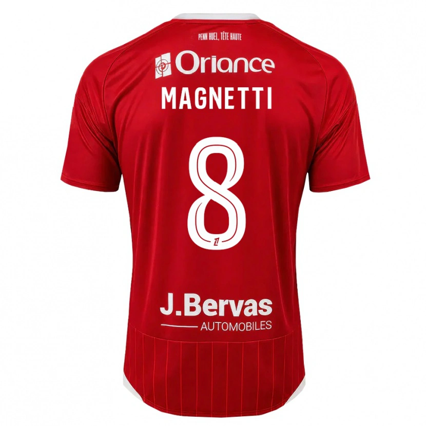 Danxen Kvinnor Hugo Magnetti #8 Vit Röd Hemmatröja Matchtröjor 2026/27 Tröjor T-Tröja