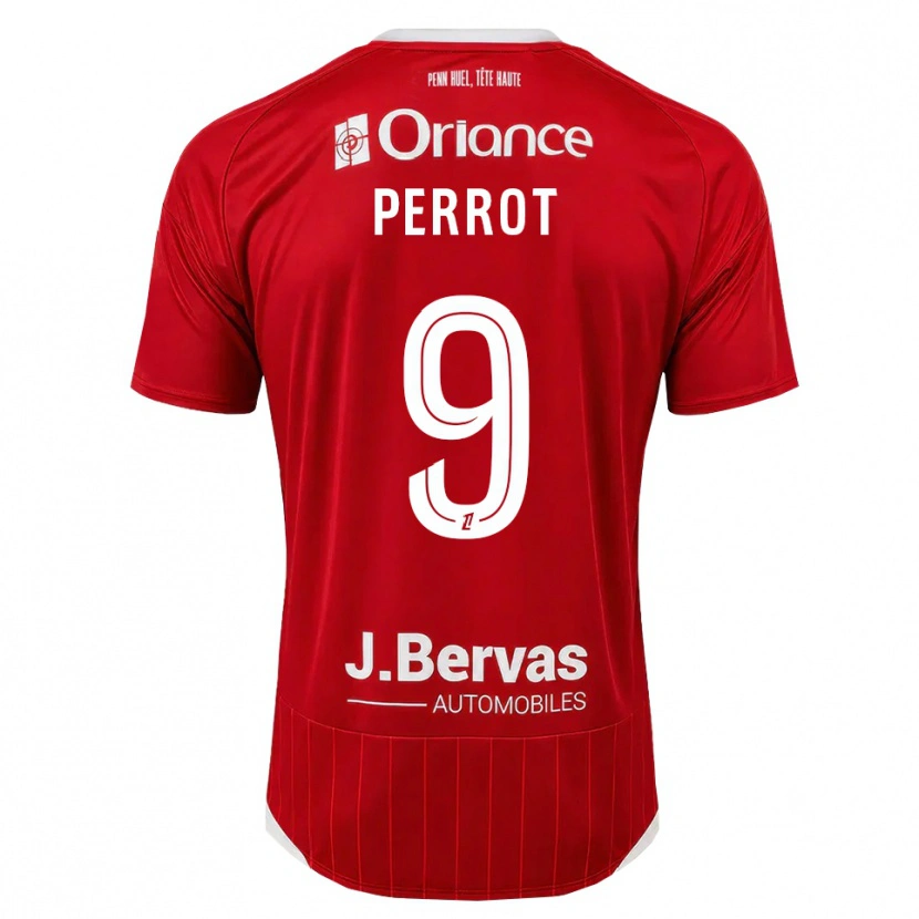 Danxen Kvinnor Maël Perrot #9 Vit Röd Hemmatröja Matchtröjor 2026/27 Tröjor T-Tröja