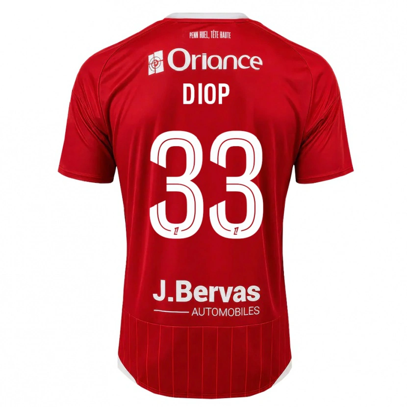 Danxen Kvinnor Saliou Diop #33 Vit Röd Hemmatröja Matchtröjor 2026/27 Tröjor T-Tröja