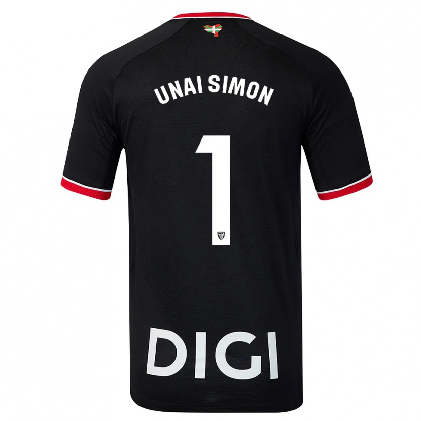 Danxen Kvinnor Unai Simón #1 Svart Vit Röd Bortatröja Matchtröjor 2026/27 Tröjor T-Tröja