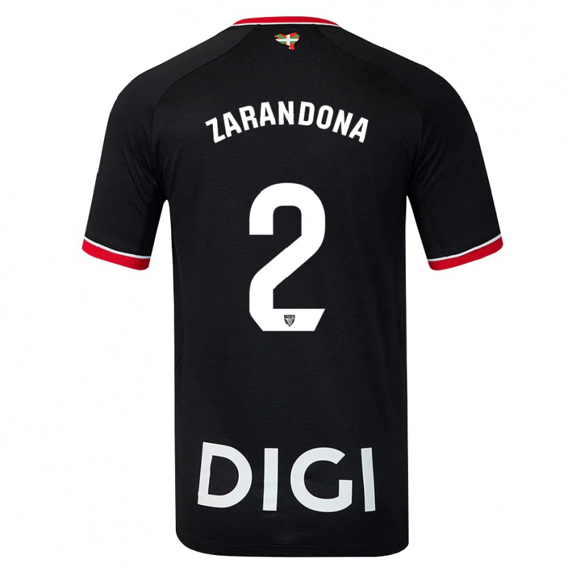 Danxen Kvinnor Telmo Zarandona #2 Svart Vit Röd Bortatröja Matchtröjor 2026/27 Tröjor T-Tröja