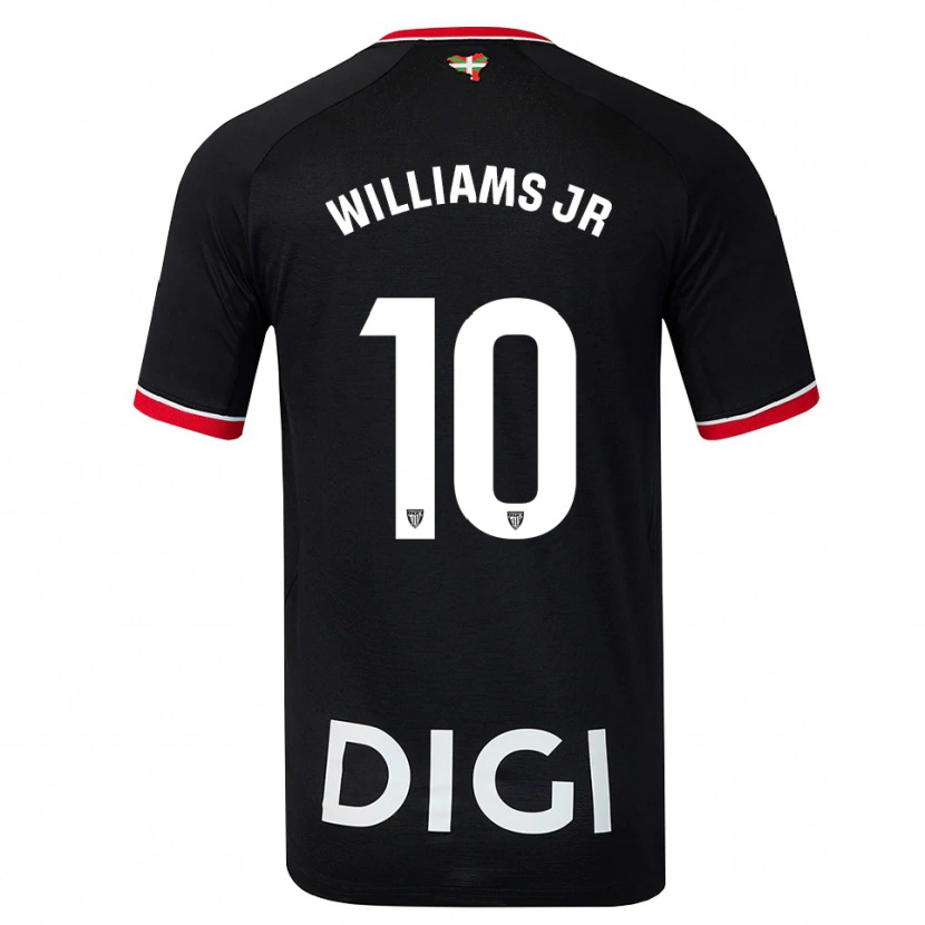 Danxen Kvinnor Nico Williams #10 Svart Vit Röd Bortatröja Matchtröjor 2026/27 Tröjor T-Tröja