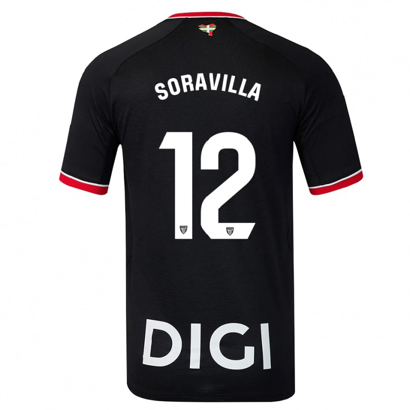 Danxen Kvinnor Ander Soravilla #12 Svart Vit Röd Bortatröja Matchtröjor 2026/27 Tröjor T-Tröja