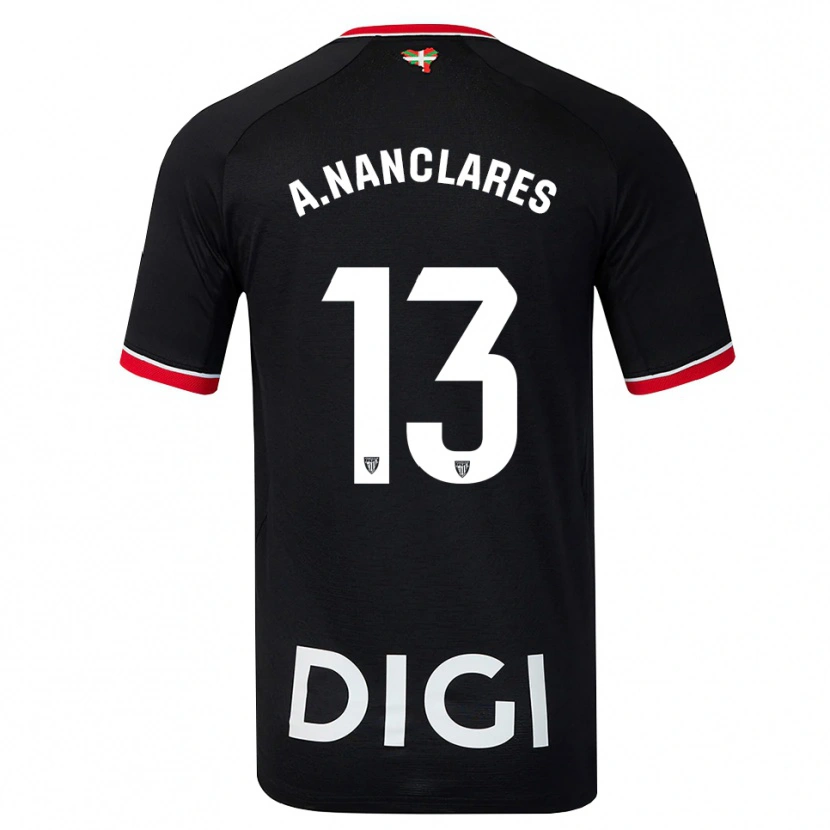 Danxen Kvinnor Adriana Nanclares #13 Svart Vit Röd Bortatröja Matchtröjor 2026/27 Tröjor T-Tröja