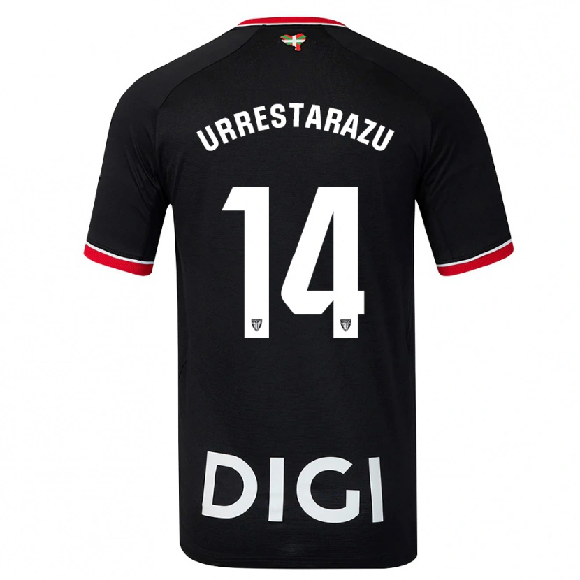 Danxen Kvinnor Mikel Urrestarazu #14 Svart Vit Röd Bortatröja Matchtröjor 2026/27 Tröjor T-Tröja