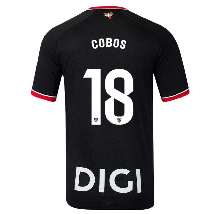 Danxen Kvinnor Alain Cobos #18 Svart Vit Röd Bortatröja Matchtröjor 2026/27 Tröjor T-Tröja