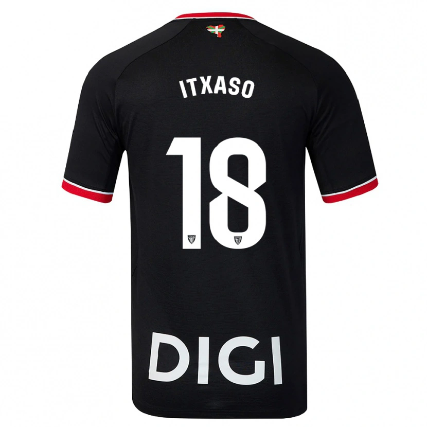Danxen Kvinnor Itxaso Uriarte Santamaria #18 Svart Vit Röd Bortatröja Matchtröjor 2026/27 Tröjor T-Tröja