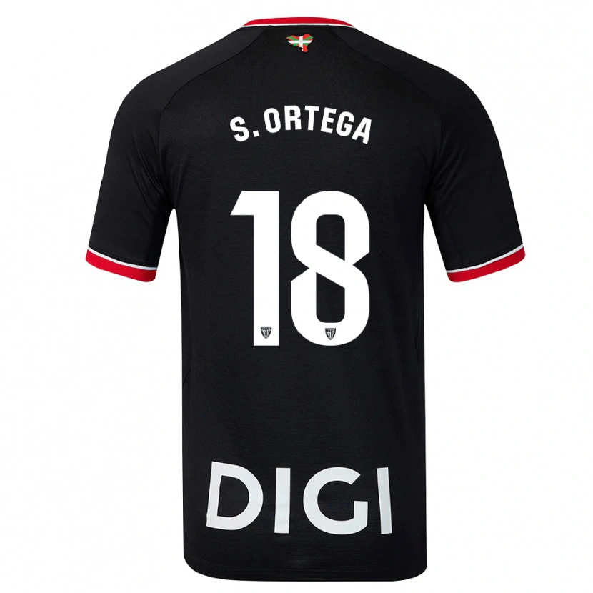 Danxen Kvinnor Sara Ortega Ruiz #18 Svart Vit Röd Bortatröja Matchtröjor 2026/27 Tröjor T-Tröja