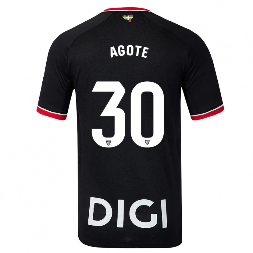 Danxen Kvinnor Daniela Agote Aguirre #30 Svart Vit Röd Bortatröja Matchtröjor 2026/27 Tröjor T-Tröja