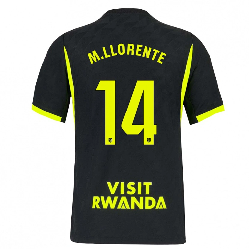 Danxen Kvinnor Marcos Llorente #14 Ljusgrön Svart Bortatröja Matchtröjor 2026/27 Tröjor T-Tröja