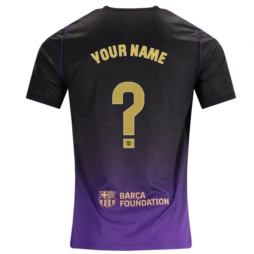Danxen Kvinnor Ditt Namn #0 Lila Gul Svart Bortatröja Matchtröjor 2026/27 Tröjor T-Tröja