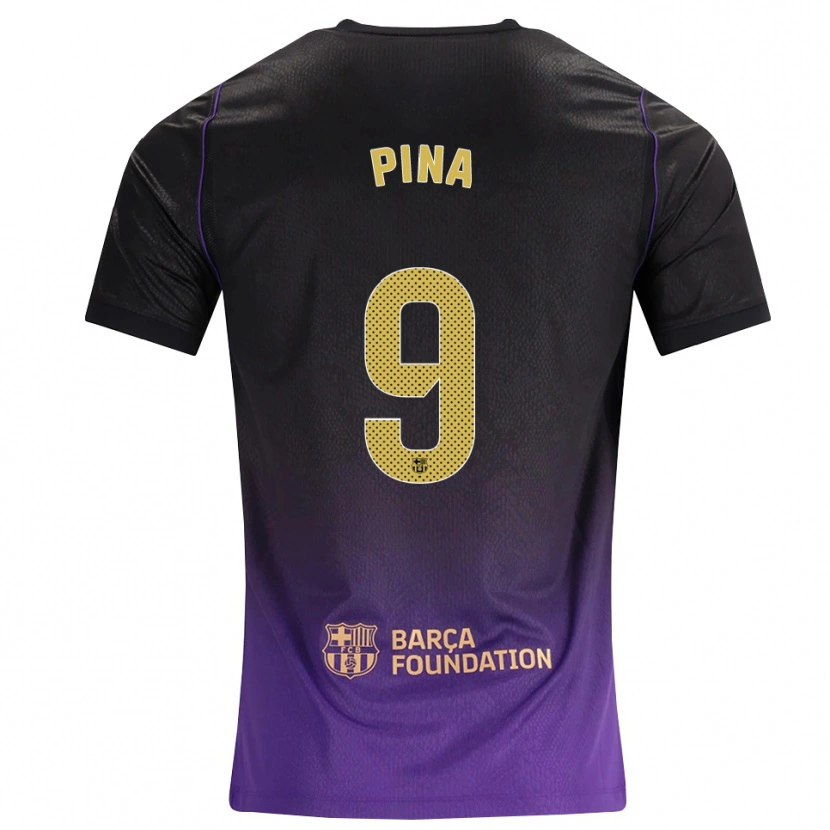 Danxen Kvinnor Claudia Pina #9 Lila Gul Svart Bortatröja Matchtröjor 2026/27 Tröjor T-Tröja