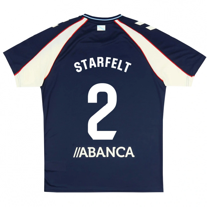 Danxen Kvinnor Carl Starfelt #2 Kunglig Blå Röd Vit Bortatröja Matchtröjor 2026/27 Tröjor T-Tröja